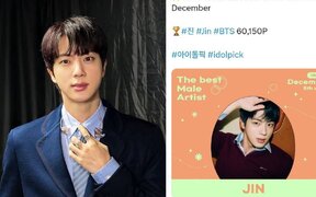 BTS's Jin Takes the #1 Spot in IdolPick's Weekly Vote for 5th Week of December, Breaking Records with His Massive Popularity