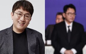 HYBE’s Bang Si Hyuk Steps Out Looking Slimmer Than Ever—Netizens React to His Jawline and Suit Fit