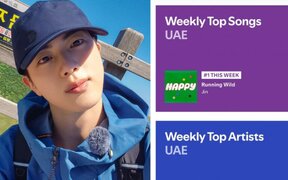 BTS' Jin Breaks Another Record, 'Running Wild' Becomes the Most-Streamed Song in Spotify UAE History + No.1 on 4 Charts for 10 Weeks