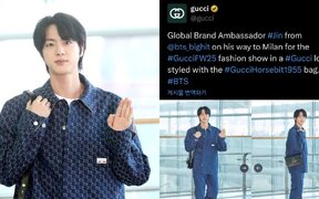 BTS' Jin Proves He’s the Ultimate 'Sold-Out King' Again—$9,000 Gucci Outfit Sells Out Instantly in the U.S. After His Airport Appearance