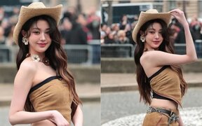 IVE's Jang Wonyoung Turns Heads in Paris With Sexy Cowgirl Look — Daringly Shows Off Her Back and Waist