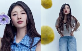 Suzy Stuns in Fresh Spring Looks for GUESS, Her beauty is More Dazzling than Flowers