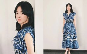 Song Hye Kyo turns a simple dress and white wall into a fashion moment