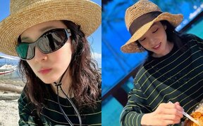 Sandara Park stuns fans with super slim legs and baby face while enjoying her summer vacation in the Philippines