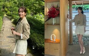 Han Ji Min glows in Japan with tied-up hair and cute crop top