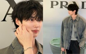 Byeon Woo Seok looks like a real-life golden retriever as he holds a designer bag and melts hearts with his soft smile