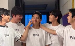 BTS's V is finally back from the military and his Wooga Squad friends gave him the cutest welcome ever