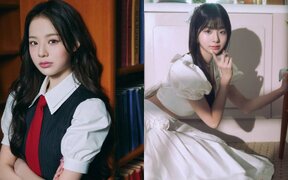 UNIS's Lim Seo Won brings good luck again as she throws the first pitch at KT Wiz baseball game