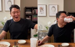 PSY eats tiny dinner after concert and fans are begging him to eat properly