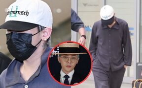 G-Dragon turns Korean Air first class pajamas into airport fashion as he returns to Korea