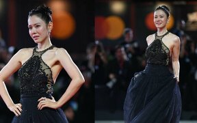 Son Ye Jin glows in black lace dress and elegant charm at Venice while showing off her toned back