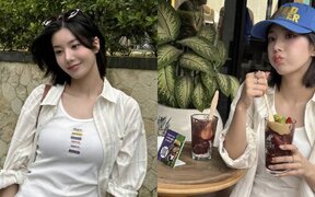 Kwon Eun Bi looks like she is in a photoshoot even while enjoying food in Bali