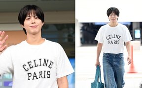Park Bo Gum shows off effortless boyfriend look at airport with 3 million won luxury bag before heading to his fan meeting tour