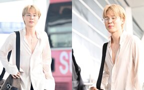 BTS Jimin turns heads at the airport with bold unbuttoned shirt look, chic Dior fashion, and irresistible charm