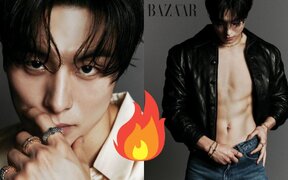 Jung Gun Joo flaunts his sculpted abs and shows a new level of masculine charm in his stunning Harper’s Bazaar photoshoot