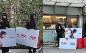 TXT’s Yeonjun turns Seongsu into an art scene with shirtless posters and mystery men carrying huge bags