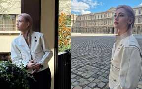 Stray Kids’ Felix praised worldwide for bold pink hair and white jacket styling at Louis Vuitton Paris Fashion Week