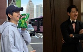 Song Joong Ki turns heads in Taipei as he smiles brightly while proudly holding coriander flavored snacks fans find shocking