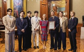 BTS receives a warm welcome from Mexico’s president as 50,000 fans gather at Zocalo Square to cheer for the group
