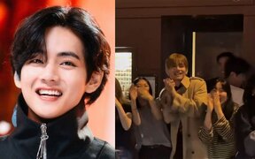 BTS V charms fans in Paris with sweet fan service as he smiles, makes a big heart, and enjoys the crowd after Celine show