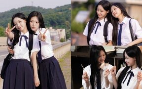 Taeyeon’s new project draws attention as RESCENE’s Woni and Minami shine with youthful school uniform visuals