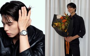Park Bo Gum creates the perfect “boyfriend photo” with a bright smile, large bouquet, and relaxed Milan style