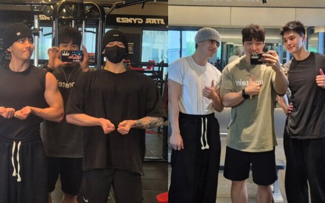 BTS V, Jungkook, and actor Song Kang show off their impressive muscle gains at the gym