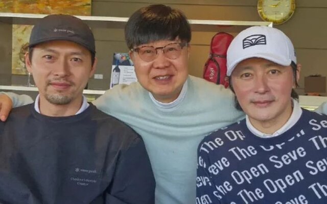 Bearded Hyun Bin and sun-kissed Jang Dong Gun surprise fans with real-life photo update from golf outing