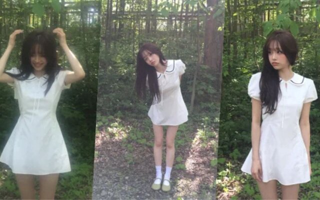 Chuu looks like a real-life fairy in white dress and long straight hair in new photos
