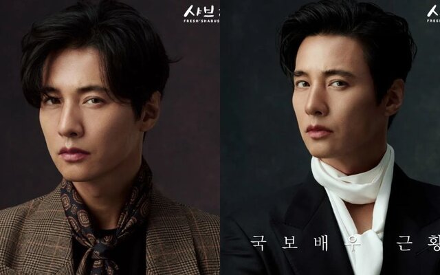 Won Bin finally returns to the spotlight after 15 years with a stunning new look as the model for a shabu-shabu brand