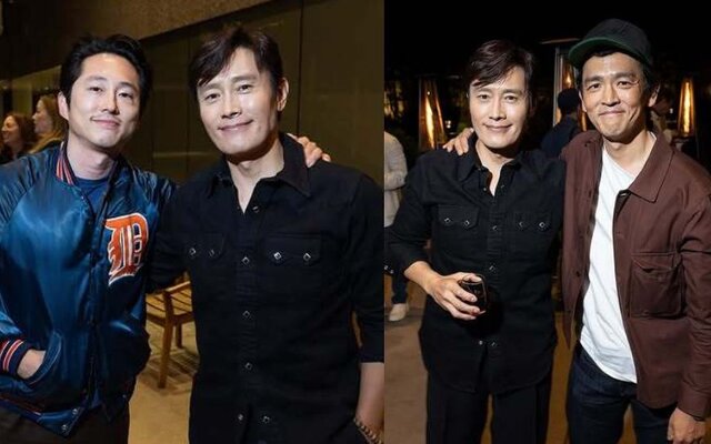 Lee Byung Hun reunites with Korean-American stars Steven Yeun and John Cho in Hollywood during special film screening