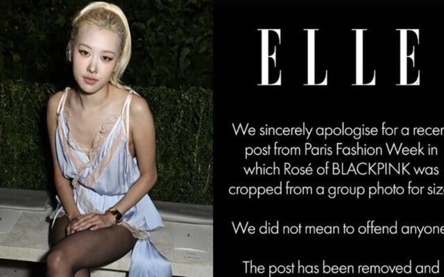 ELLE UK explains why BLACKPINK's Rosé was cut from Paris Fashion Week photo and says there was no intent to insult