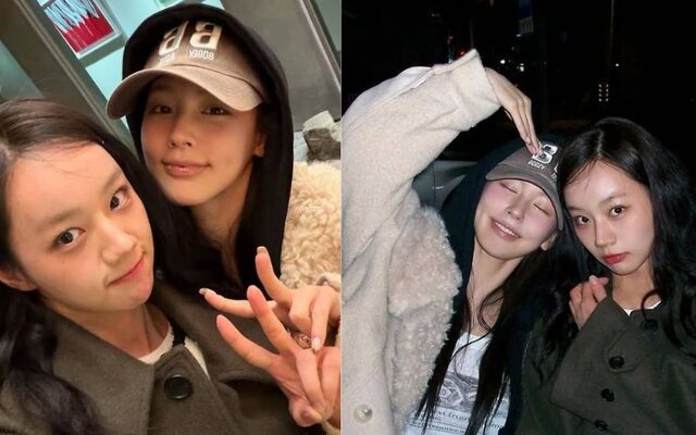 Hyeri shares playful Christmas kiss photo with I-dle’s Miyeon and calls it their third year Christmas date