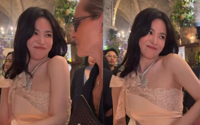 Song Hye Kyo draws attention with her playful and natural charm at overseas event while stunning in bold see through dress look