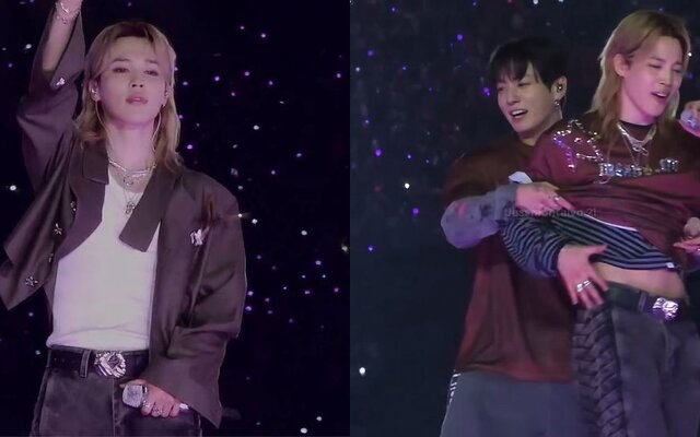 BTS’s Jungkook makes fans scream after playfully revealing Jimin’s abs during Mexico City concert