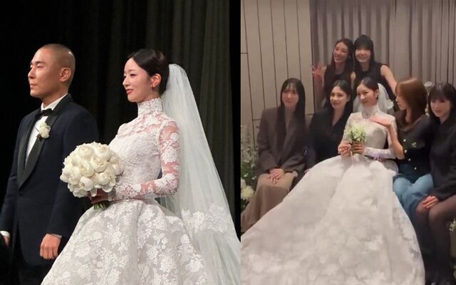Yoon Bomi and Rado marry after 9 years of dating as Apink members cry, Hong Yoo Kyung attends, and Son Na Eun’s absence gets noticed