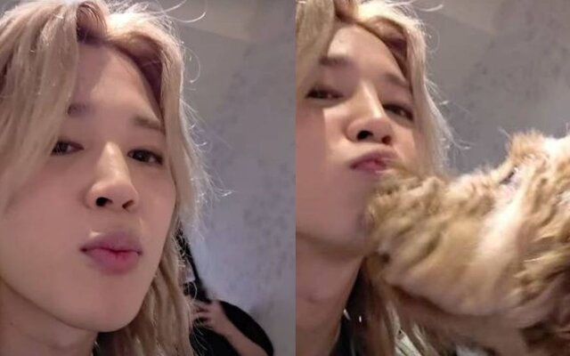 BTS’s Jimin melts fans with playful “kiss” video and warm smile while sharing sweet moment with a fluffy dog