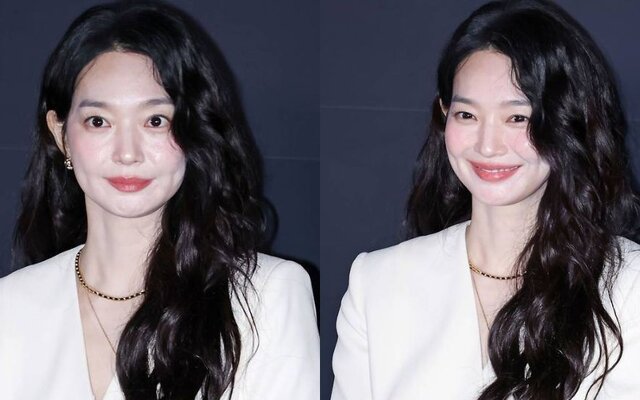 Shin Min Ah’s lovely smile and dimples steal attention at “Pupil” screening with Kim Woo Bin cheering her on