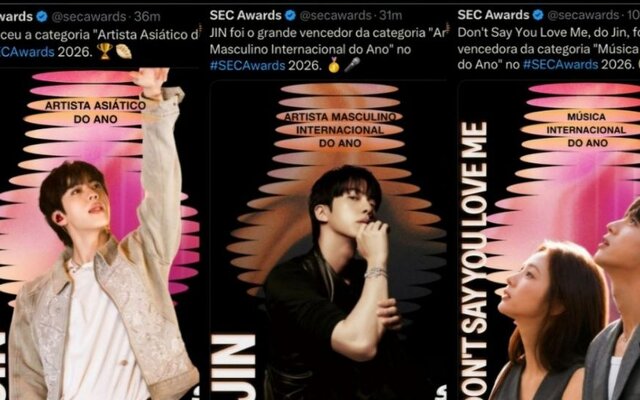 BTS Jin proves his global power as he wins three major awards at Brazil’s SEC Awards 2026 with “Don’t Say You Love Me”