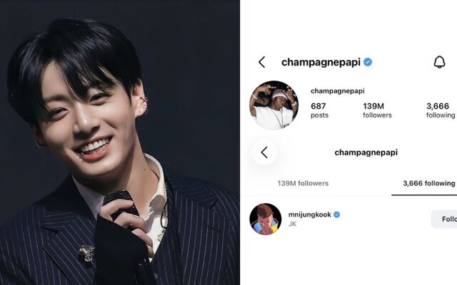 Drake follows BTS’s Jungkook on Instagram and fans quickly raise hopes for a surprise collaboration