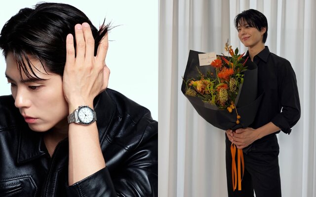 Park Bo Gum creates the perfect “boyfriend photo” with a bright smile, large bouquet, and relaxed Milan style