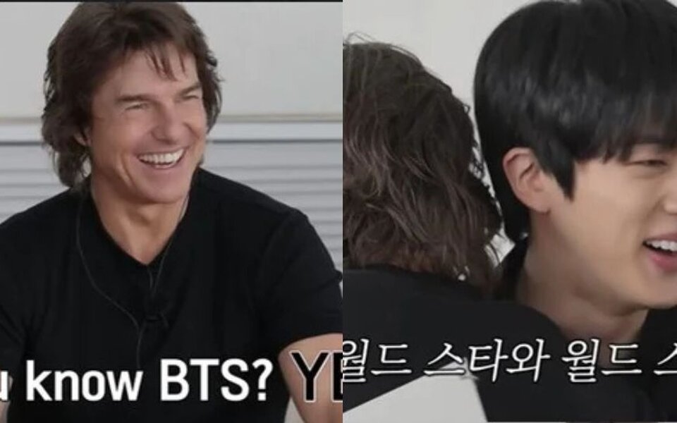 Image for BTS’s Jin finally meets Tom Cruise and can’t hide his emotions after hearing this surprising answer