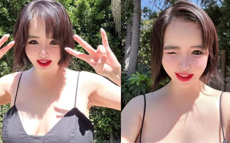 Image for Park Bom steps out in super bold dress under LA’s hot sun and fans are screaming