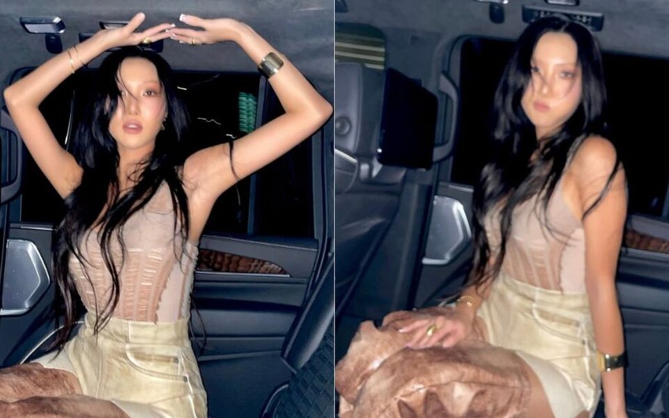 Image for Hwasa wears boldest outfit yet and fans say she’s “glowing like a goddess”