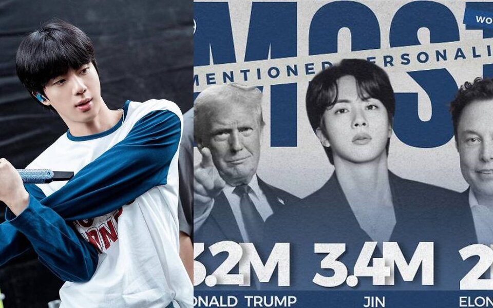 Image for BTS’s Jin beats Trump and Elon Musk to become the most mentioned person in the world