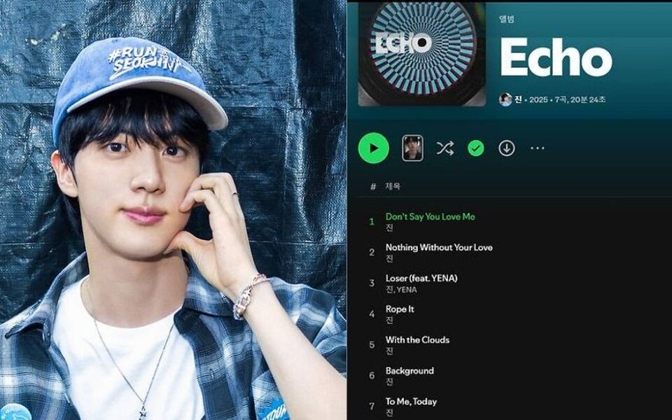 Image for BTS’s Jin smashes records as “Don’t Say You Love Me” passes 700 million streams and “Echo” album hits 1 billion