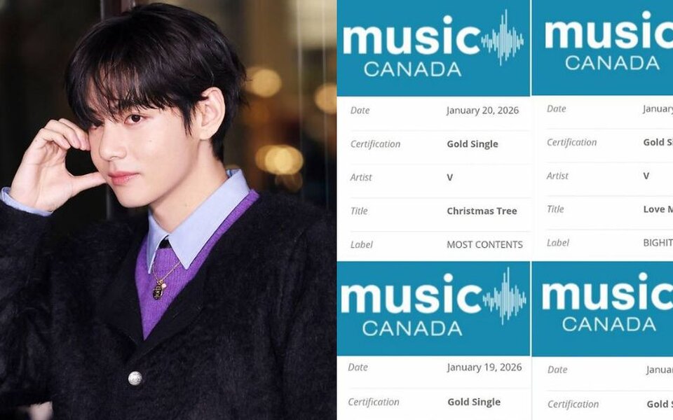 Image for BTS’s V earns major milestone as four solo tracks receive Music Canada Gold