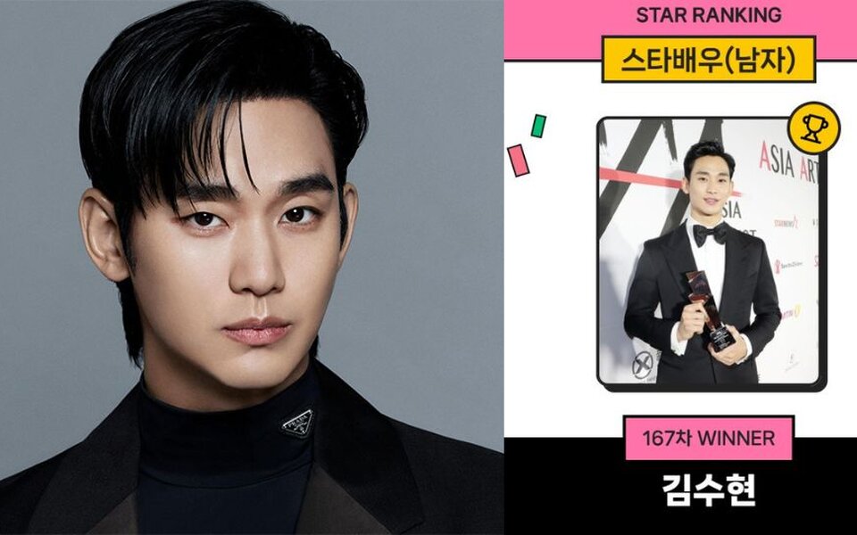 Image for Kim Soo Hyun stays No. 1 in Star Ranking for 56 weeks in a row as fans wonder if his comeback is getting closer