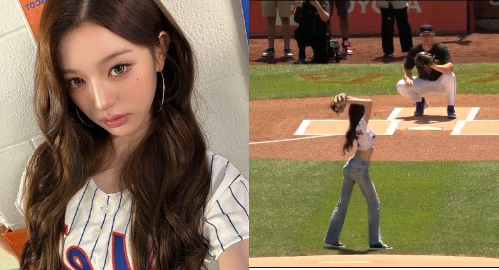 IVE’s Jang Wonyoung leaves American baseball fans amazed with her impressive windup during the Mets vs. Dodgers game
