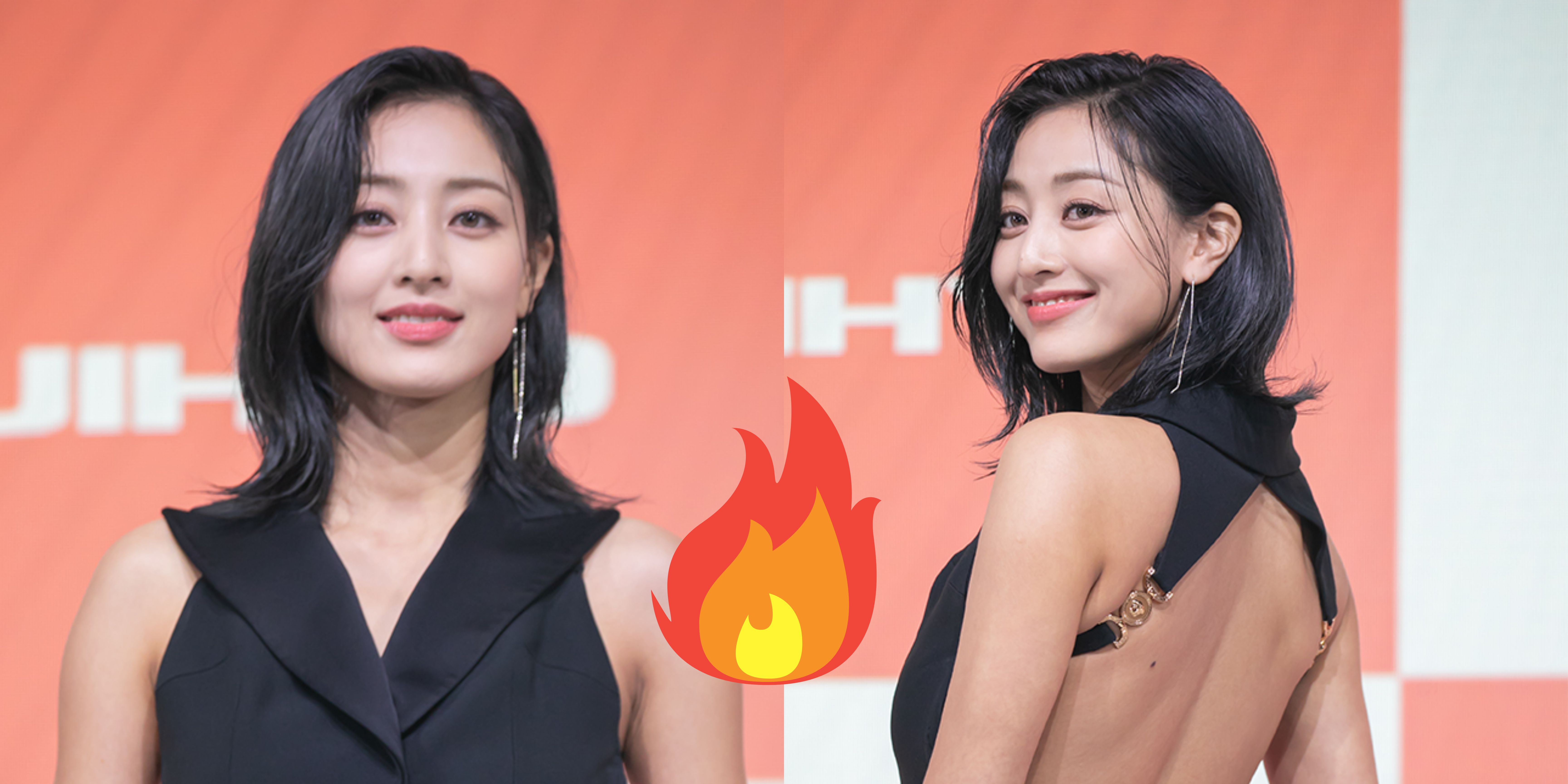 TWICE's Jihyo showcases her alluring and luxurious beauty in a black dress at "Killin’ Me Good" press conference